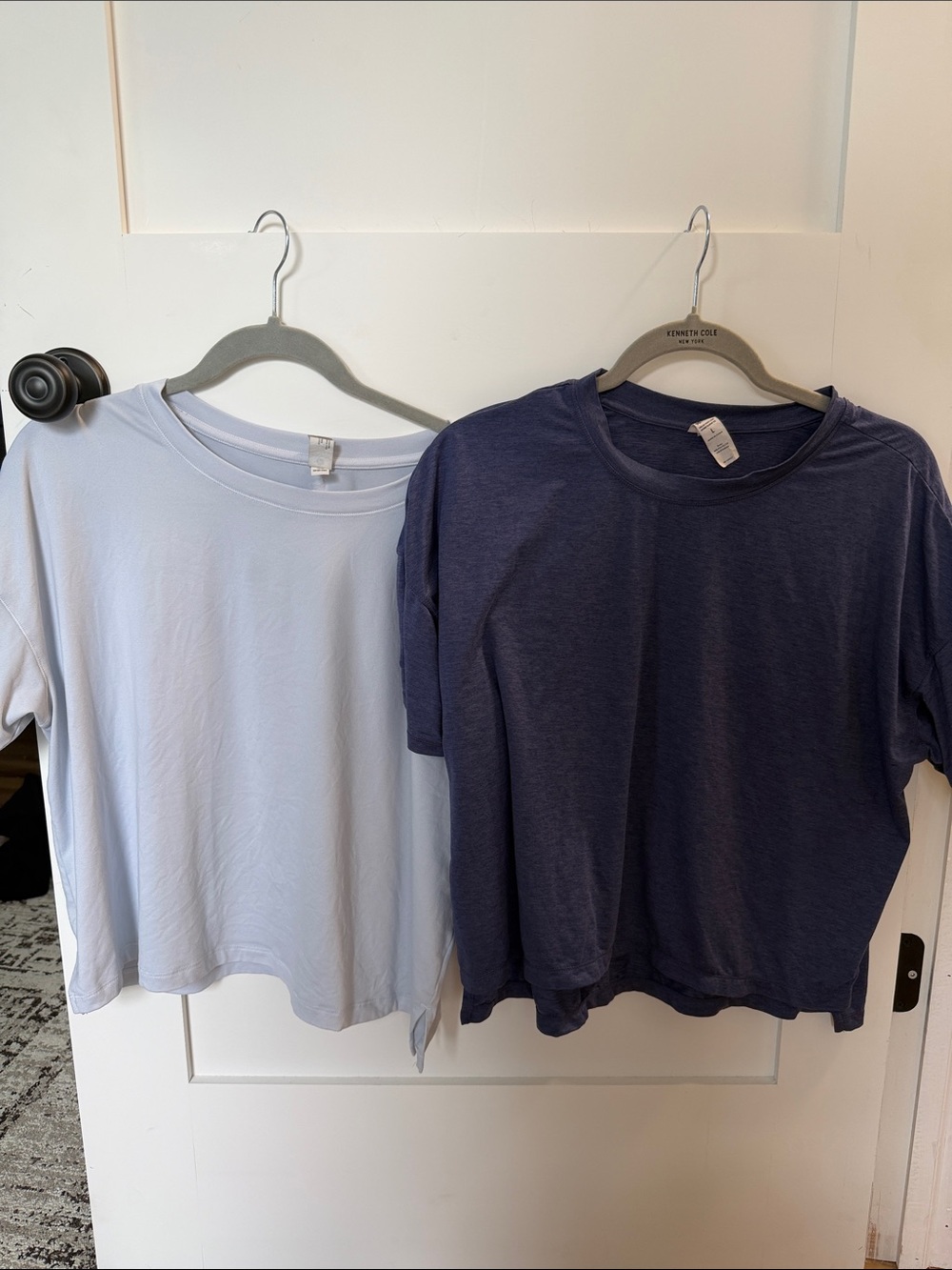 90 Degree By Reflex Set of 2 Cropped Crewneck Tees - Soft Stretch Sizes M & L